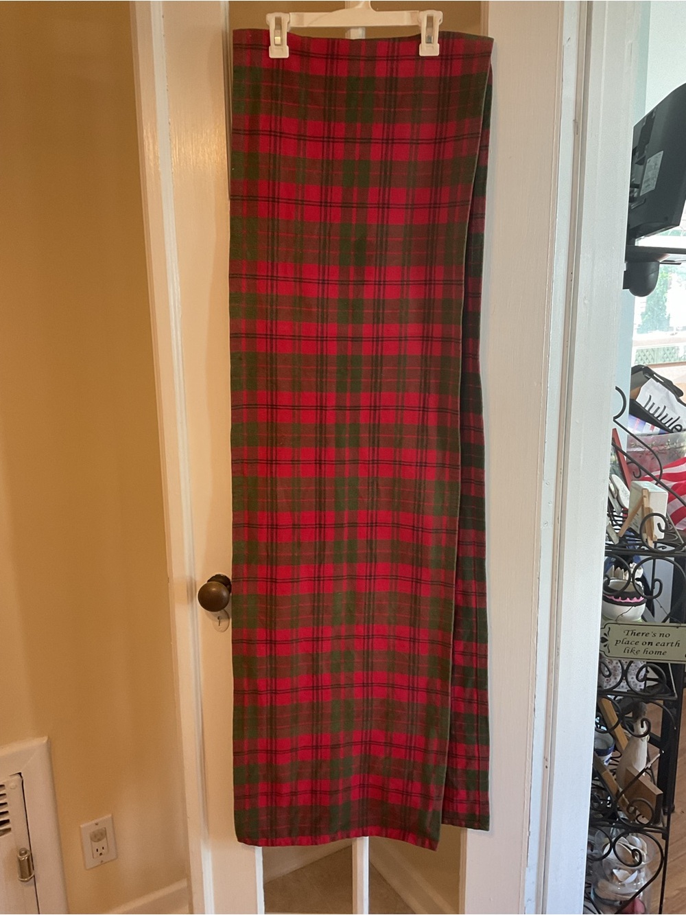 Crate&Barrel Red and Green Plaid table runner